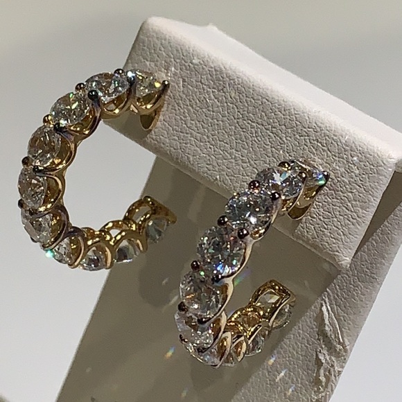 Uternity Hoop Earrings Sterling Silver 925 14K YG - Picture 5 of 12